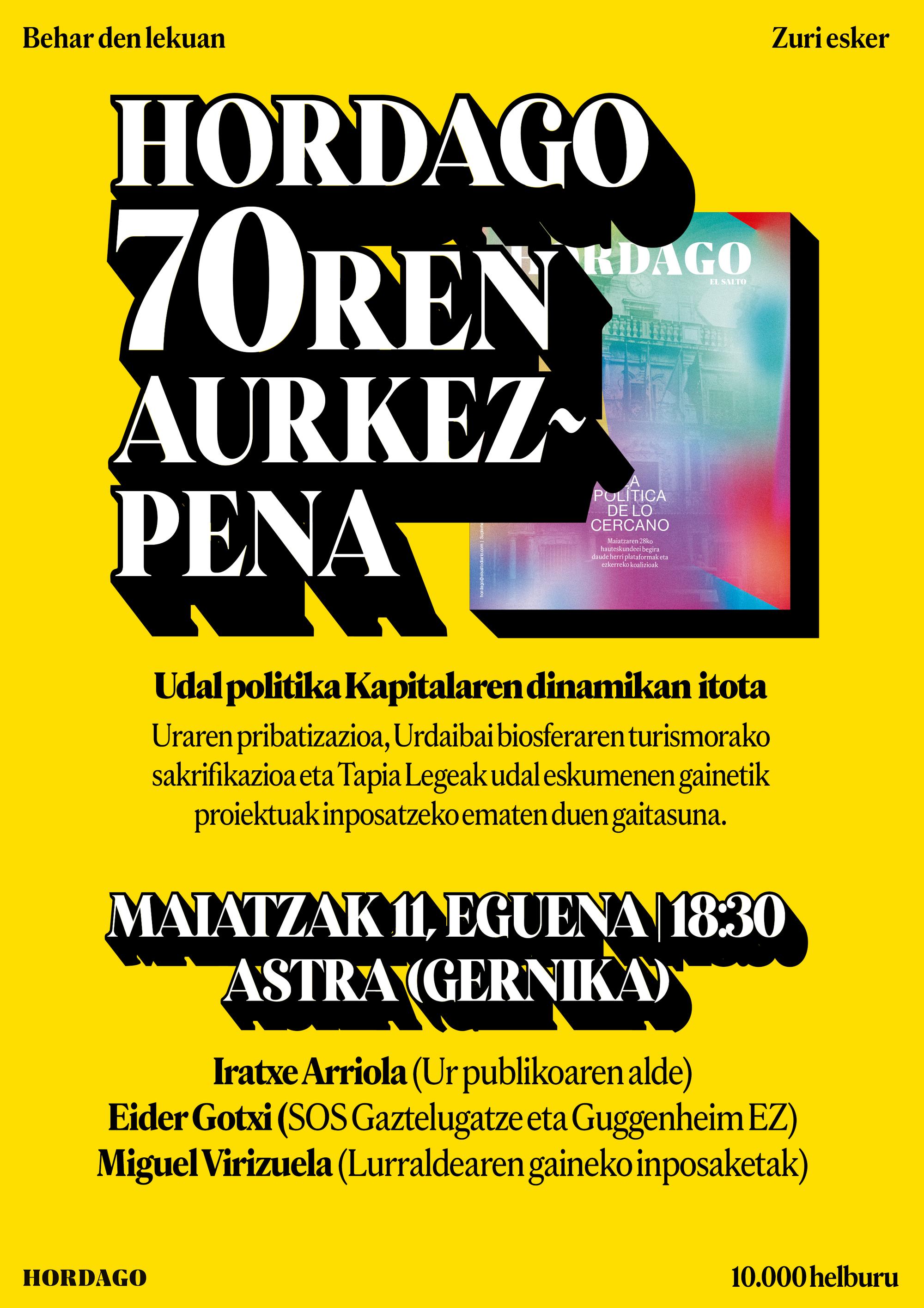 Hordago 70 presentación